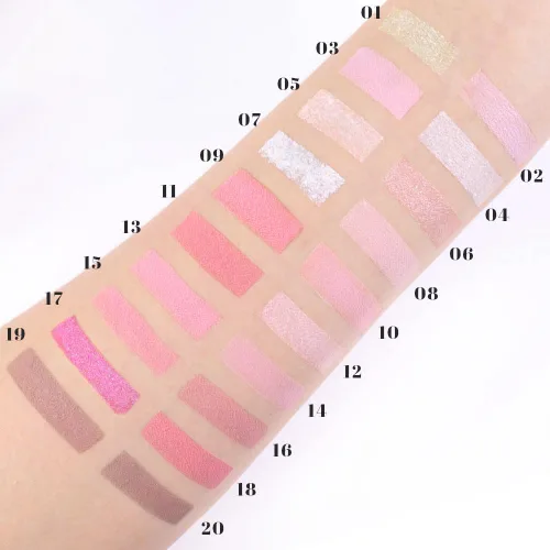 Miniatura 5 de SUAKE Paleta de sombras de ojos rosa nude, mate y brillante, alta pigmentación, 20 colores, marrón y morado para maquillaje de ojos, paleta