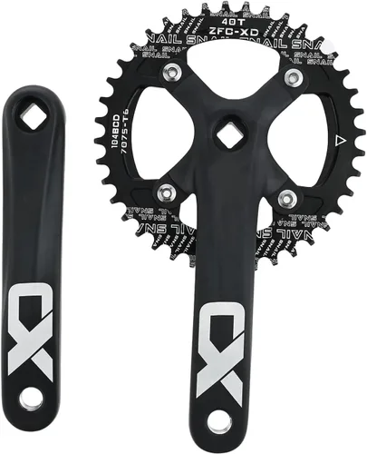 Miniatura 9 de Juego de bielas cónicos cuadrados MTB, bielas de una sola velocidad para bicicleta de montaña, juego de brazo de manivela de bicicleta 6.693 in
