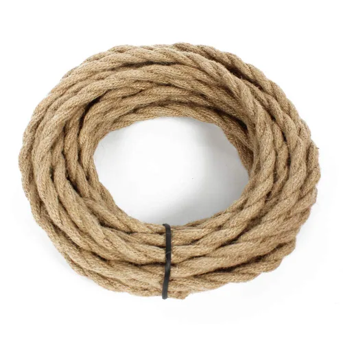 Lámpara cubierta de cuerda de 25 pies, cable trenzado PRUNLLA vintage 18/2, cuerda de cáñamo eléctrica industrial, estilo antiguo de calibre 18 para