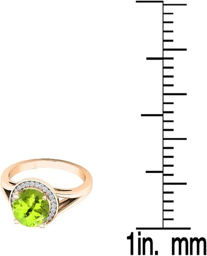 Miniatura 264 de Dazzlingrock Collection Anillo de compromiso redondo de 0.276 in con halo de diamante blanco y vástago dividido para ella en oro macizo de 14