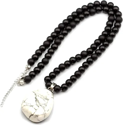 Miniatura 143 de Colgante de turmalina cruda natural, Collar de cuentas de ónix negro genuino, Collar de piedra negra, Collar de piedras preciosas, Cuentas de 0.315