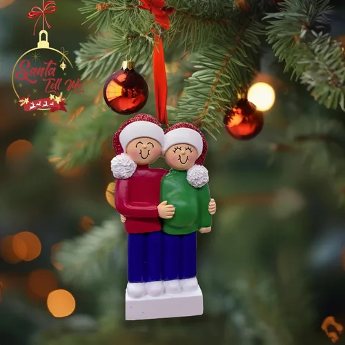 Miniatura 4 de Adorno de Navidad para bebé en espera personalizado 2025 – Adorno personalizado para anuncio de embarazo, recuerdo para la familia, decoración