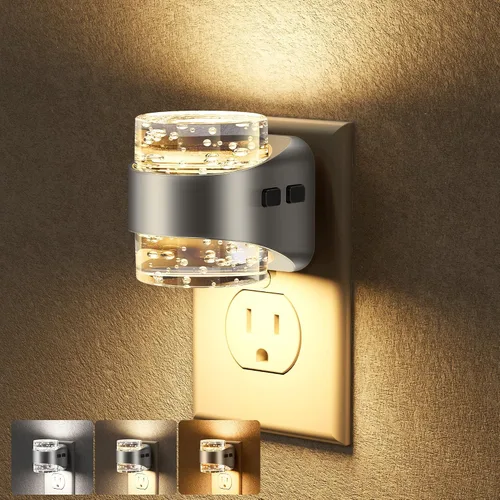 Miniatura 14 de Briignite - Luz nocturna LED enchufable en la pared - Luz nocturna regulable con diseño de burbuja 3000K/4000K/5000K y 3 niveles de brillo