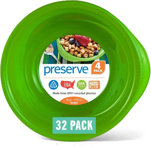 Miniatura 11 de Preserve Everyday - Juego de 4 cuencos de plástico reciclado de 16 onzas, rojo pimienta Rojo (Pepper Red)