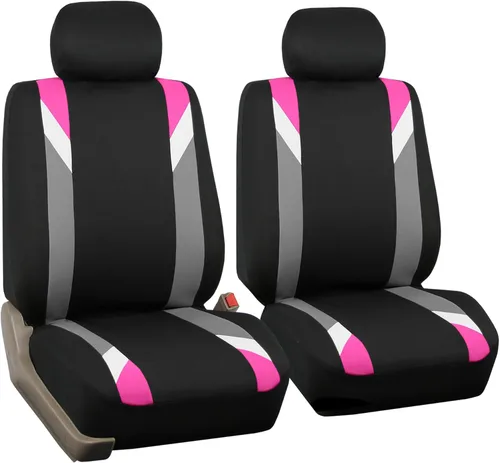 Miniatura 21 de FH Group - Fundas de tela para asientos delanteros bajos de auto con reposacabezas extraíble, ajuste universal, compatible con bolsa de aire