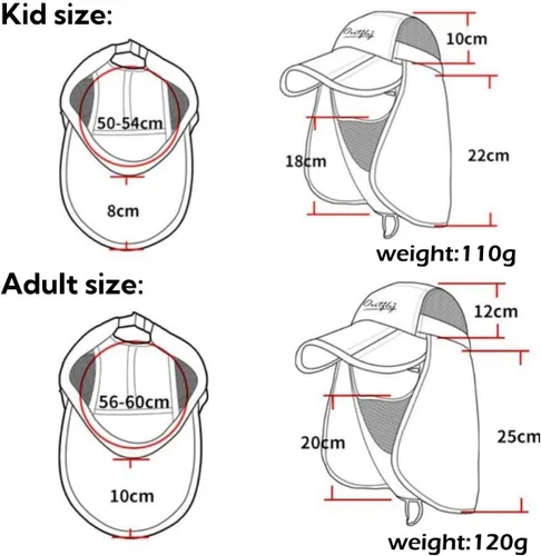 Miniatura 3 de Sombrero de sol transpirable de ala ancha UPF 50+ con solapa para el cuello, protección UV, gorra de secado rápido para verano, pesca al aire libre