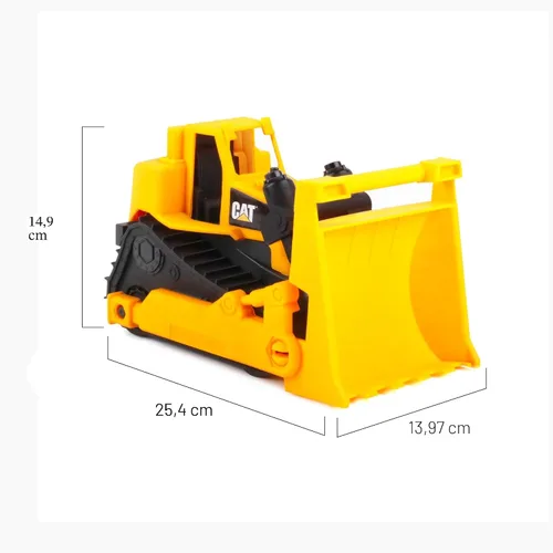 Miniatura 5 de Cat Construction Fleet - Bulldozer Toy de 10 pulgadas, plástico resistente, hoja de trabajo y ruedas libres, vehículo de caja de arena
