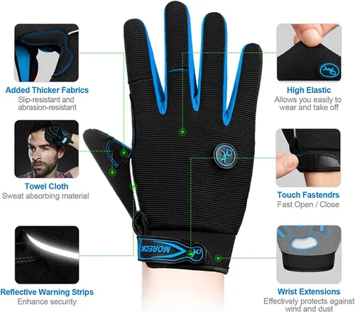Miniatura 2 de BIKINGMOREOK - Guantes de ciclismo para bicicleta de montaña, para hombre y mujer, permite el uso de pantallas táctiles, con acolchado de gel