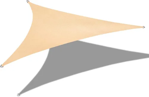 Alion Home Toldo parasol tejido triangular impermeable de 10 x 10 x 10 pies en colores vibrantes (beige)