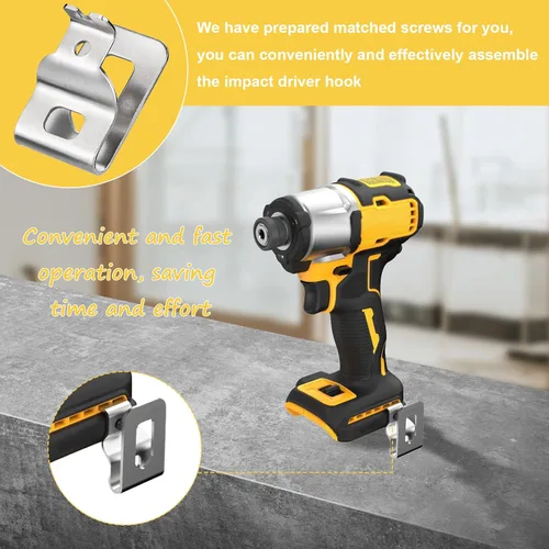 Miniatura 3 de Juego de 2 clips para cinturón Dewalt 304 de acero inoxidable para herramientas de taladro Dewalt, clips Dewalt, con tornillos para Dewalt N268241
