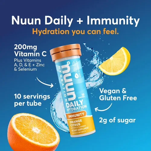 Miniatura 2 de Nuun Inmunidad – Tabletas de electrolitos con vitamina D, C, E y A, jengibre, saúco, magnesio y 4 otros electrolitos esenciales, veganas, cítrico