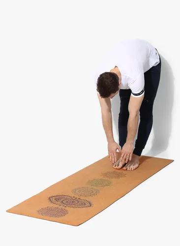 Miniatura 7 de Shakti Warrior Tapete de yoga de corcho, diseñado por artistas, tapete antideslizante ecológico de alta calidad, ideal para yoga regular y caliente