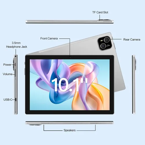 Miniatura 6 de Tableta, tableta Android 14 de 10 pulgadas, procesador Octa-Core, 12 GB de RAM + 128 GB de ROM, pantalla táctil IPS HD 1280x800, batería de 6000
