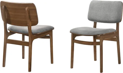 Armen Living Lima - Juego de 2 sillas de comedor de madera con acabado de tela, 20 pulgadas de ancho, 22 pulgadas de profundidad x 20 pulgadas de