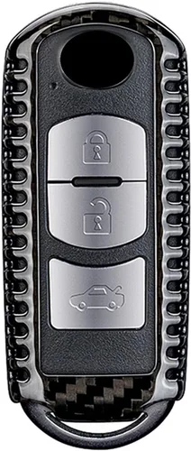 Funda para llavero de fibra de carbono genuina para Mazda 2 3 Axela 5 6 Atenza 8 CX-3 CX-4 CX-5 CX-7 CX-9 MX-5 Miata para Toyota Yaris para Scion iA