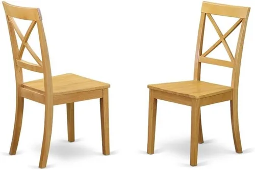 Miniatura 8 de East West Furniture BOC-MAH-W Boston - Sillas de comedor con respaldo cruzado de madera, juego de 2, caoba