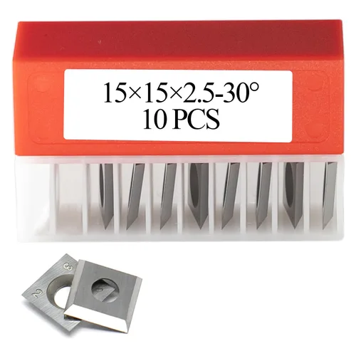 0.591 in Plaza Carburo Insertos Cortadores Cuchillos Cuchillos Cuchillos 15 × 15 × 0.098 in-30 ° para carpintería espiral/cepillo helicoidal Cabeza