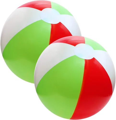 Miniatura 8 de PENTA ANGEL Pelotas de playa 2 piezas de 12 pulgadas inflables/inflables clásicas de color arco iris de verano, piscina, fiesta, juguetes de agua