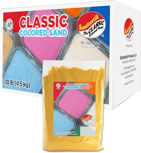 Miniatura 14 de Sandtastik Arena blanca de color clásico: caja a granel de 10 libras de arena de grano fino vibrante para artes y manualidades, botellas de arena