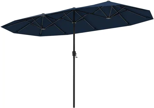 Miniatura 15 de Tangkula Sombrilla de patio de doble cara de 15 pies, sombrilla extragrande para exteriores con sistema de manivela y rejillas de ventilación, Azul