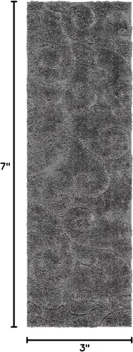 Miniatura 2 de SAFAVIEH Florida Shag Collection Alfombra Runner - 2'3" x 7', Gris, Diseño de Volutas, No Desprende Pelusa y Fácil de Limpiar, Pelo de Felpa