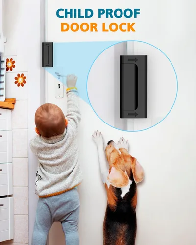 Miniatura 4 de Cerradura de puerta de seguridad para el hogar, cerraduras de puerta para niños, cerradura a prueba de niños para puerta delantera, cerradura