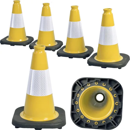 Miniatura 21 de Paquete de 6 conos de tráfico de PVC extra grandes de 36 pulgadas con base resistente, conos de seguridad de alta visibilidad para todo