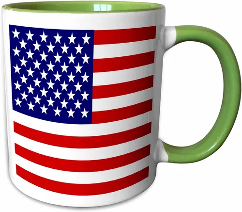 Miniatura 9 de 3dRose Bandera americana - Patriotic USA estrellas y rayas rojo blanco y azul - 4 de julio America Patriot 11oz taza negra bicolor