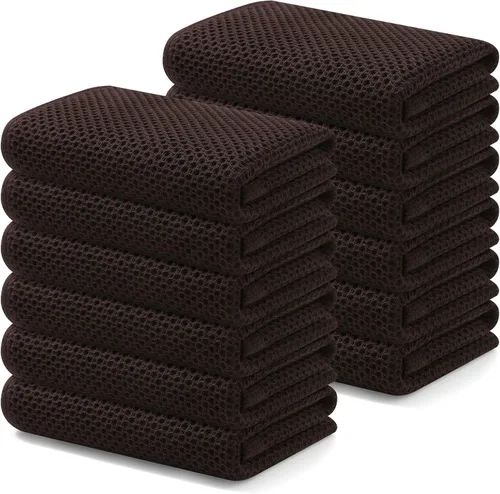 Miniatura 140 de Kitinjoy - Paños de cocina de 100 % algodón, tela de tejido gofrado, paño de limpieza ultrasuave, absorbente y de secado rápido. Gris Oscuro