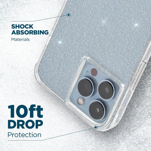 Miniatura 5 de Case-Mate Funda para iPhone 13 Pro Max para mujeres [protección contra caídas de 10 pies] [carga inalámbrica] Funda transparente cristalina