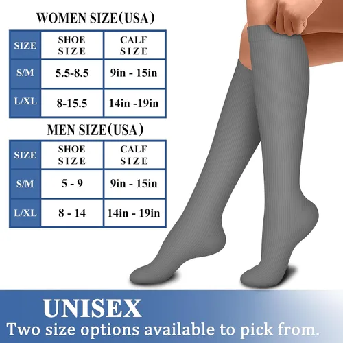 Miniatura 7 de CHARMKING Calcetines de compresión para mujeres y hombres (4 pares) de 15 a 20 mmHg es el mejor apoyo para atletismo, correr, ciclismo