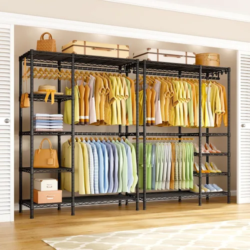 Miniatura 3 de Ulif F2 - Perchero de ropa de 5 niveles, perchero resistente para dormitorio, organizador de almacenamiento de clóset ajustable independiente, 46.1