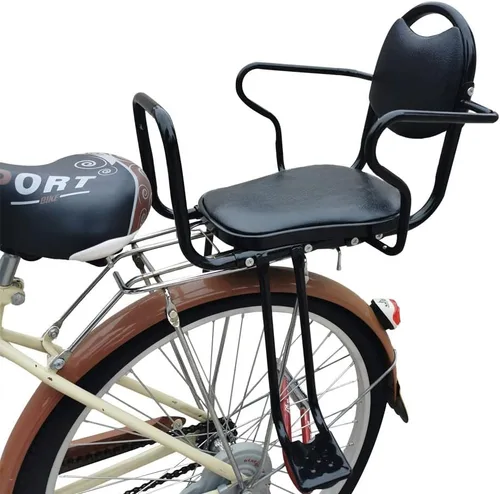 Asiento trasero de bicicleta para niños, asiento trasero de bicicleta para niños, asiento trasero de bicicleta con reposabrazos, pedales y arnés