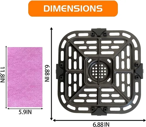 Miniatura 6 de Bandeja de freidora de aire de 2 cuartos para freidora de aire instantáneas Vortex, revestimiento antiadherente de doble capa mejorada, freidora