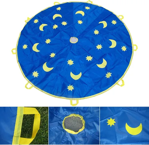 Miniatura 2 de Akozon Paracaídas de arco iris 1.8M deportes al aire libre niños paraguas arco iris niños Jump-sack juego ballute paracaídas tela de poliéster