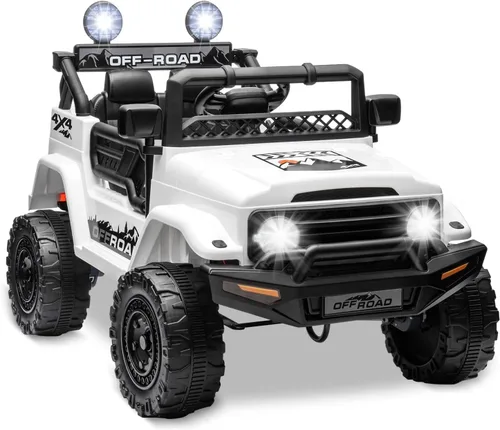 Miniatura 11 de SEHOMY - Auto blanco eléctrico para niños de 12 V con control remoto para padres, autos con licencia Bentley para niños, auto de juguete para niños