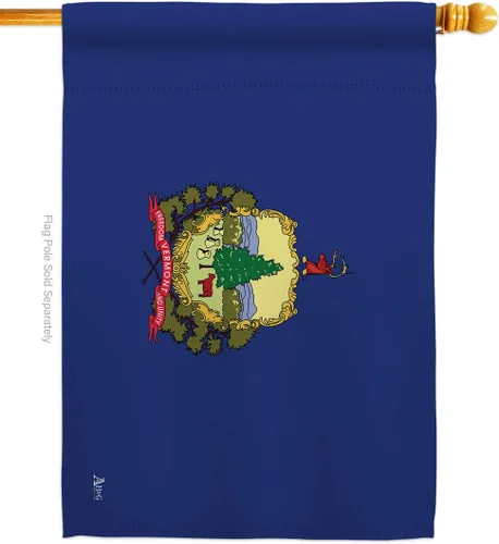 Americana Home & Garden HG140546 Vermont States Impressions Decorative Vertical House 28" x 40" 13" 18.5" Double Sided Flag Collection Printed in USA