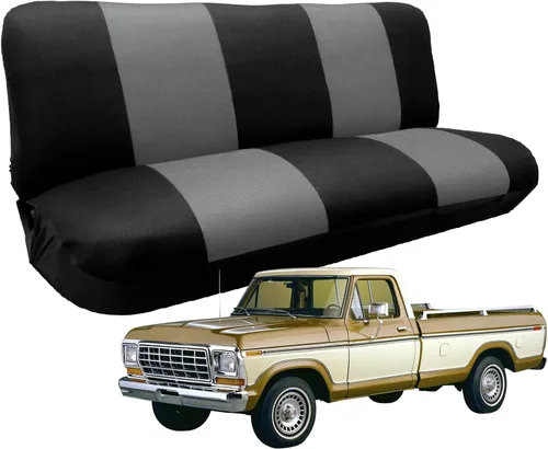 Miniatura 7 de Fundas de asiento de banco de ajuste personalizado de repuesto para Ford F100 F150 F250 Series 1969-1996 sin reposacabezas, tela de malla de aire