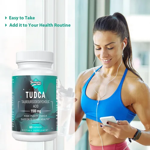 Miniatura 7 de TUDCA Suplemento de apoyo hepático de 1100 mg para limpieza desintoxicante, sales biliares solubles en agua con fuerte sabor amargo, 60 cápsulas