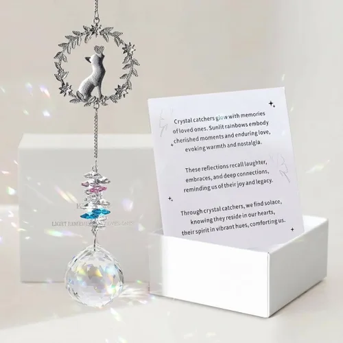 Miniatura 11 de Regalos conmemorativos para gatos por pérdida de gato, atrapasoles de cristal K9 para ventanas, regalo personalizado de condolencias para mascotas