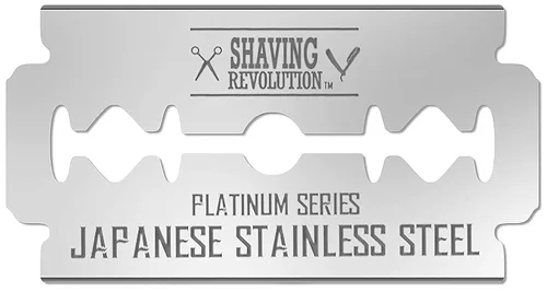 SHAVING REVOLUTION Cuchillas de afeitar de doble filo, seguridad para hombre para afeitar, acero inoxidable japonés platino, un afeitado suave,