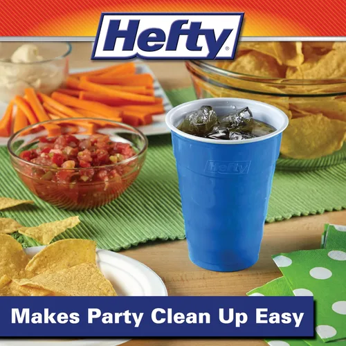 Miniatura 4 de Hefty Party On - Vasos de plástico desechables, color azul marino, 18 onzas, 120