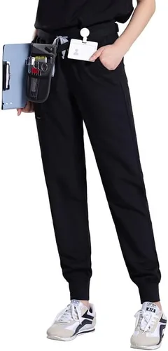Miniatura 5 de Uniforms World Avant - Pantalones deportivos ajustados para mujer, cintura de yoga, 5 bolsillos, antiarrugas
