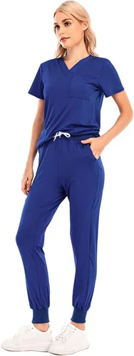 Miniatura 5 de Conjunto de uniformes médicos para mujer, conjunto de uniforme de enfermera, conjunto de trabajo al aire libre, conjunto de ropa quirúrgica elástica