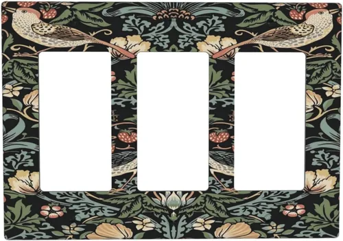 Miniatura 53 de Cubiertas Decorativas para Placas de Interruptor Bosque Primavera Hada Encantada País de las Maravillas Suelo Verde 2 Gang Cubierta de Interruptor