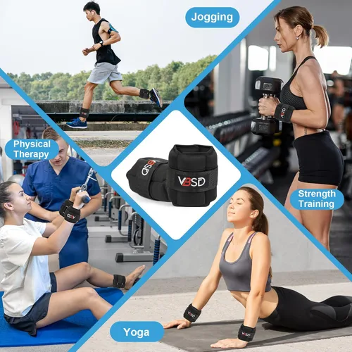 Miniatura 7 de VBSD Pesas de tobillo ajustables para hombres y mujeres, 2, 4, 6, 8, 10 libras, 1 par de correas de peso para piernas, juego de pesas de tobillo