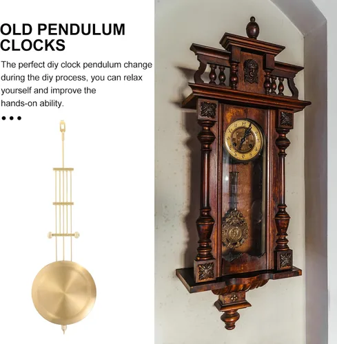 Miniatura 7 de Reloj de pared vintage, reloj de abuelo, retro, reemplazo de péndulo, conveniente pieza de péndulo, metal como pared retro vintage
