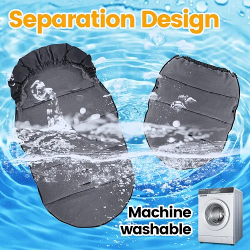 Miniatura 6 de Orzbow Saco universal para cochecito, bolsa de invierno para cochecito de bebé, saco de dormir cálido de forro polar coral para clima frío, Negro