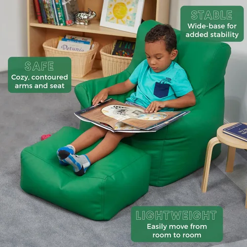 Miniatura 4 de FDP SoftScape - Juego de puf y otomano, muebles para niños, perfecto para leer, jugar videojuegos o relajarse, asientos alternativos para aulas