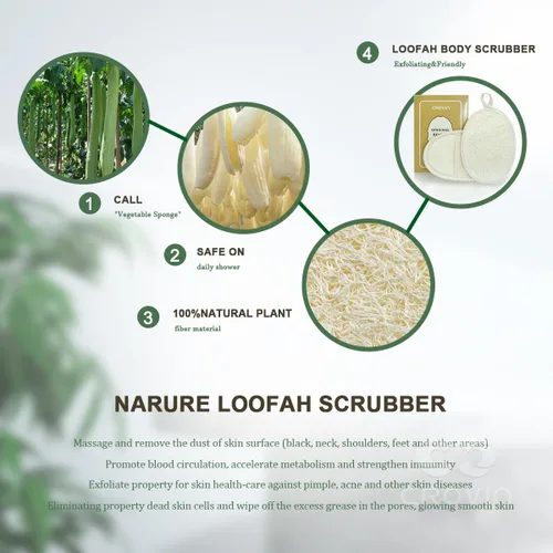 Miniatura 4 de Exfoliante corporal natural de lufa, hecho con esponja natural de lufa para hombres y mujeres (paquete de 2)